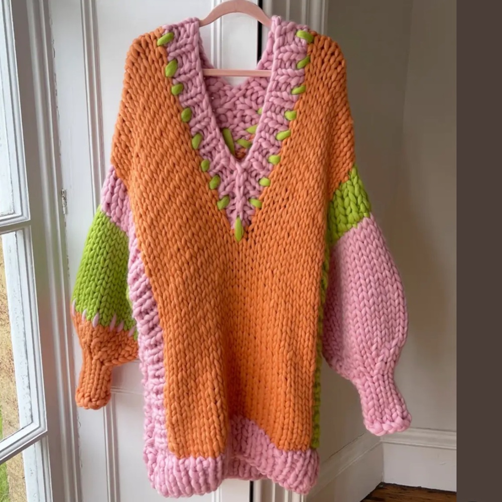 NWOT $768 Free People / Hope Macaulay Cordelia Chunky Knit Sweater Dress A634